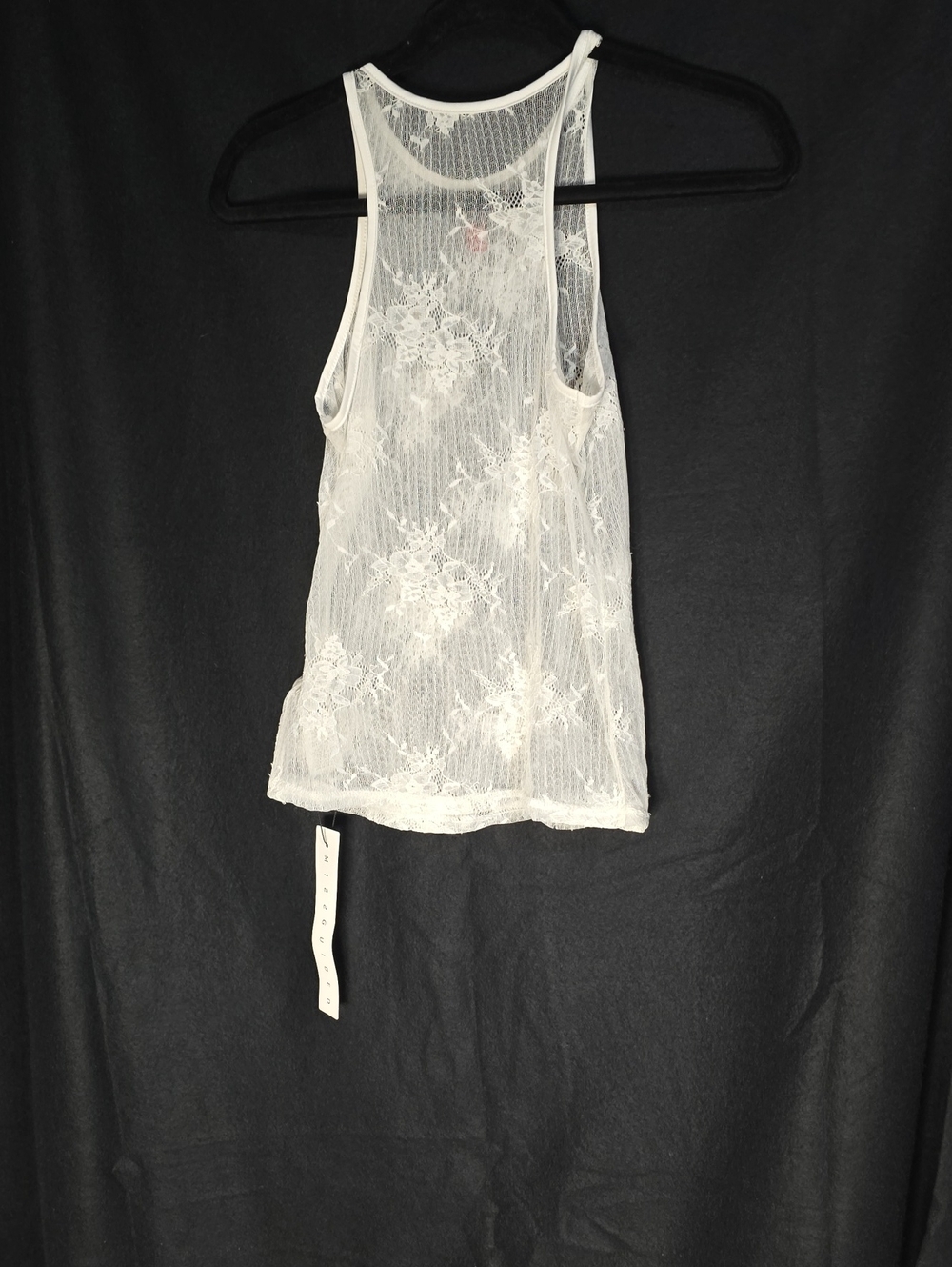 Missguided+ White Sheer Floral Lace Racerback Cami Top
